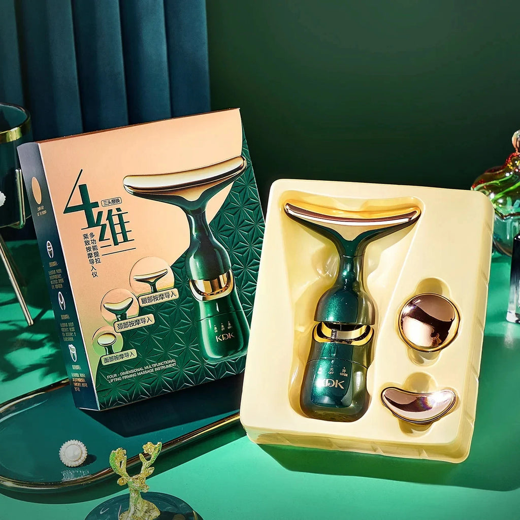 HOMEFISH 3 In 1 Facial Lifting Device Neck Facial Eye Massage Face Slimmer EMS Beauty Skin Tightening Wrinkle Anti Face Massager