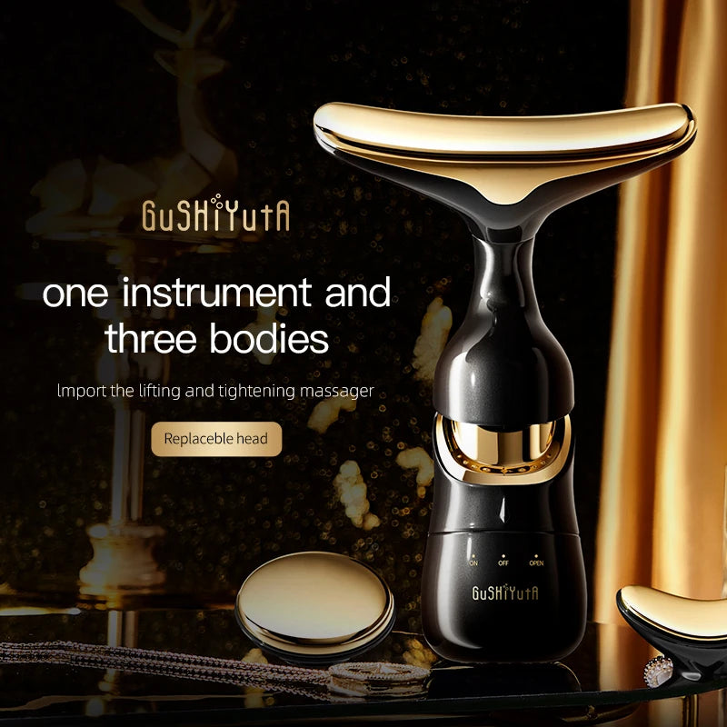3 In 1 Lifting Face Massager Neck Facial Eye Electric Beauty Device Microcurrent Skin Rejuvenation Anti Aging Skin Care Tools