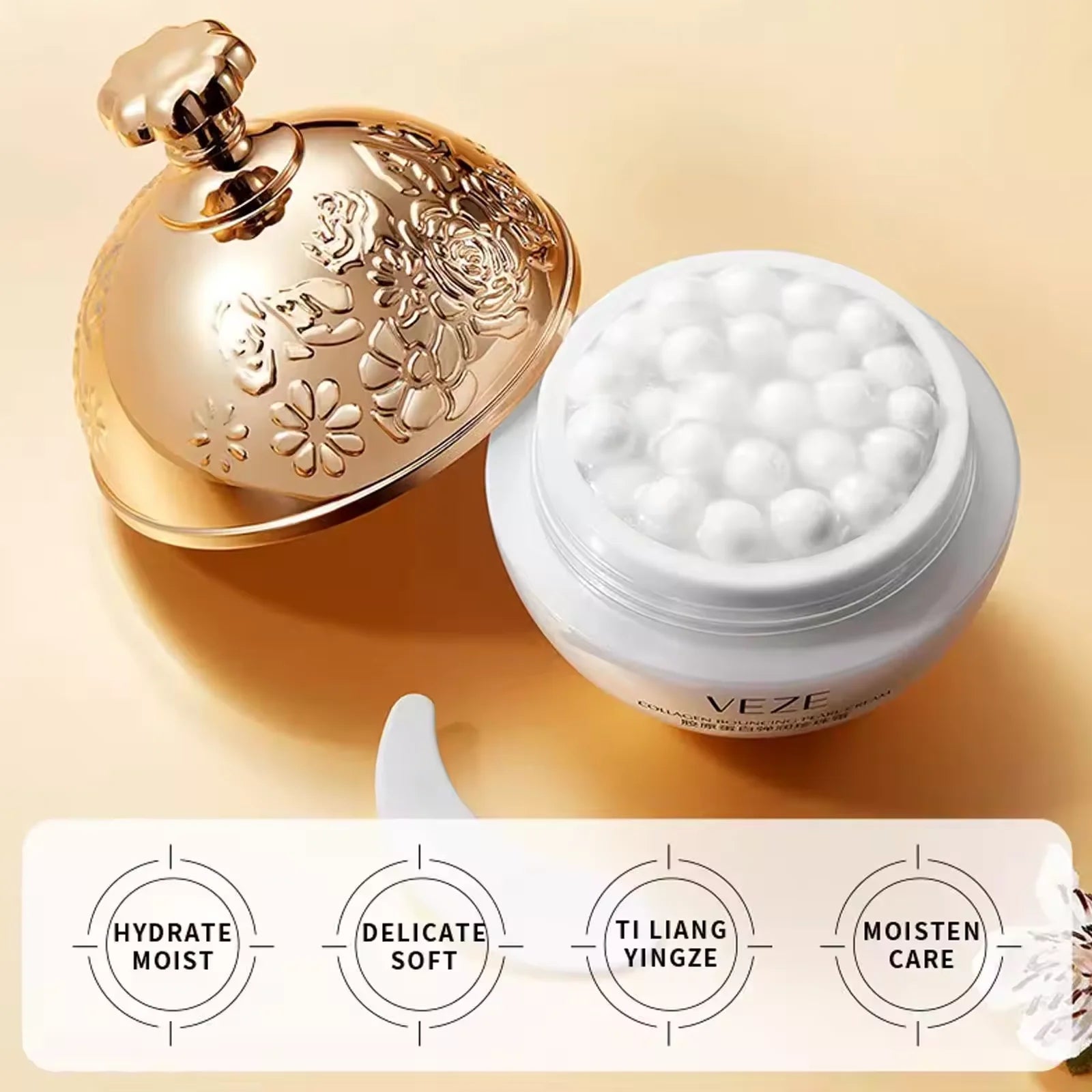 Anti-Wrinkle Face Cream Collagen Pearl Firming Lift Fade Fine Lines Caviar Moisturizing Smooth Brighten Korean Skin Care Product