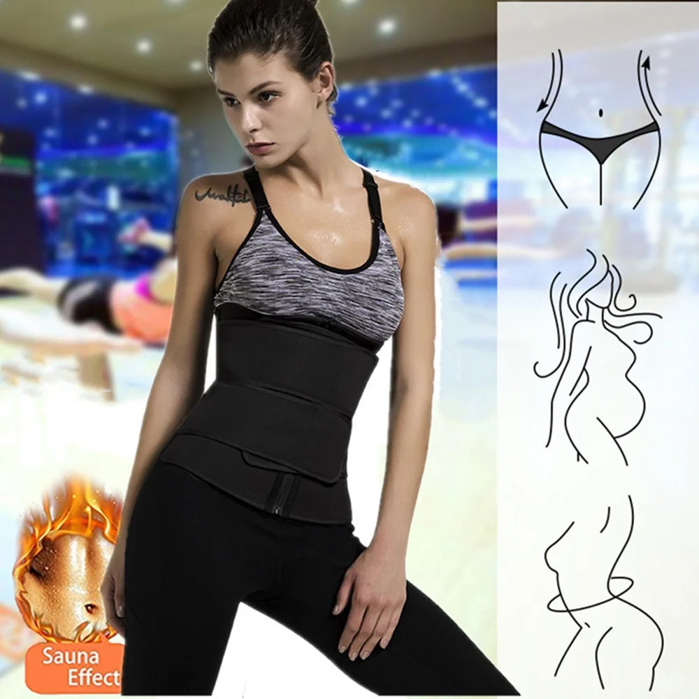 1pc Waist Trainer Slimming Body Shaper Fitness Belt Weight Loss Fat Burning Sport Girdle Sweat Trimmer Workout Cincher Shapewear