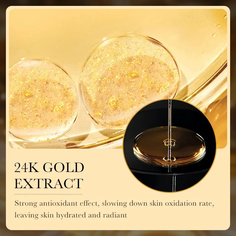 10 pieces 24k Gold Hyaluronic Acid Moisturizing Facial Mask Anti-Aging Oil-control Mask for Face Women Korean Skin Care Products