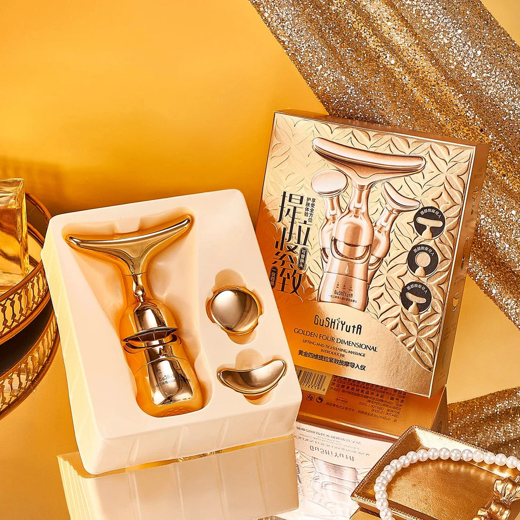 HOMEFISH 3 In 1 Facial Lifting Device Neck Facial Eye Massage Face Slimmer EMS Beauty Skin Tightening Wrinkle Anti Face Massager