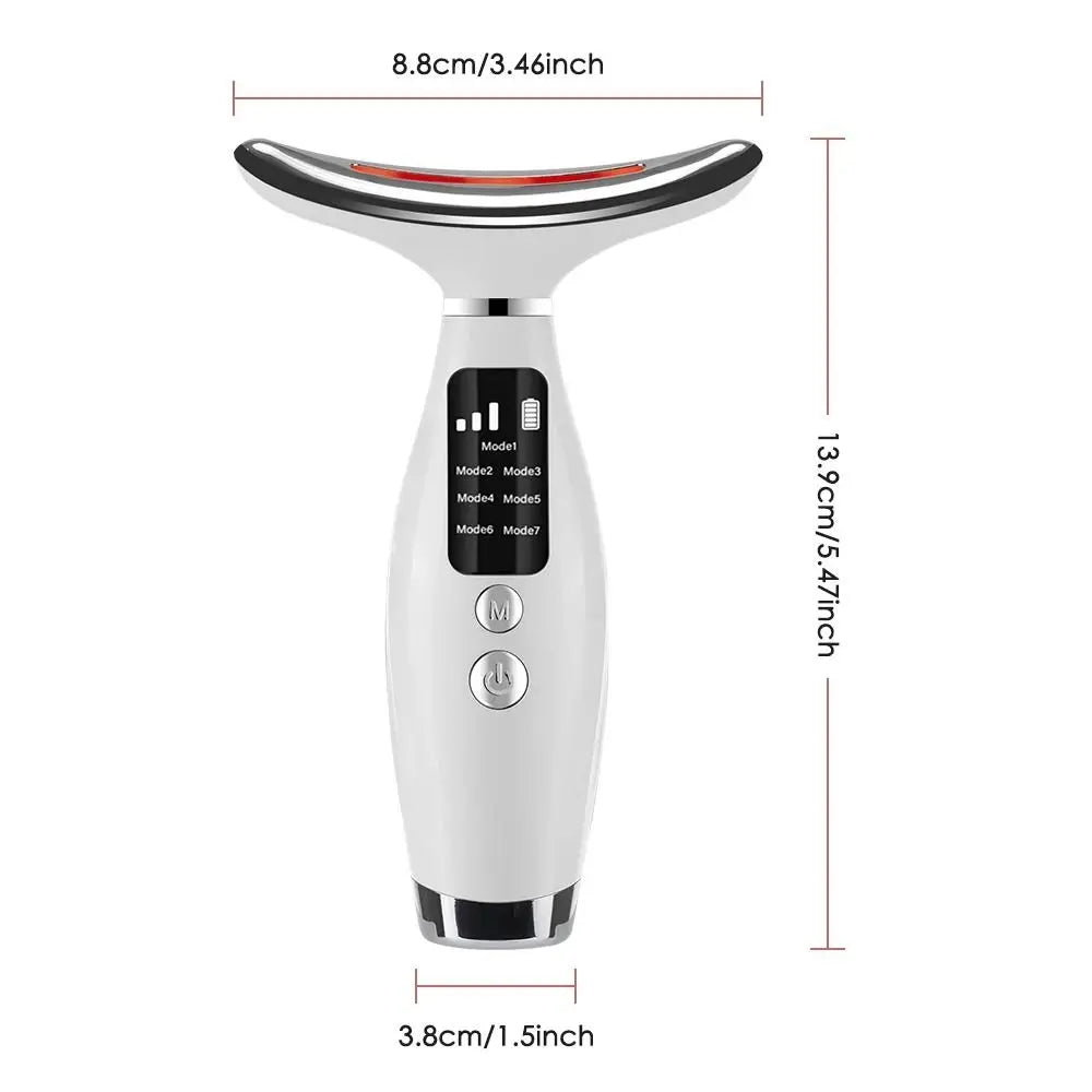 ABS Neck Lifting Massager 7 Colors LED Lights Massage Face Neck Beauty Device Vibration Improve Neck Lines Reduce Double Chin