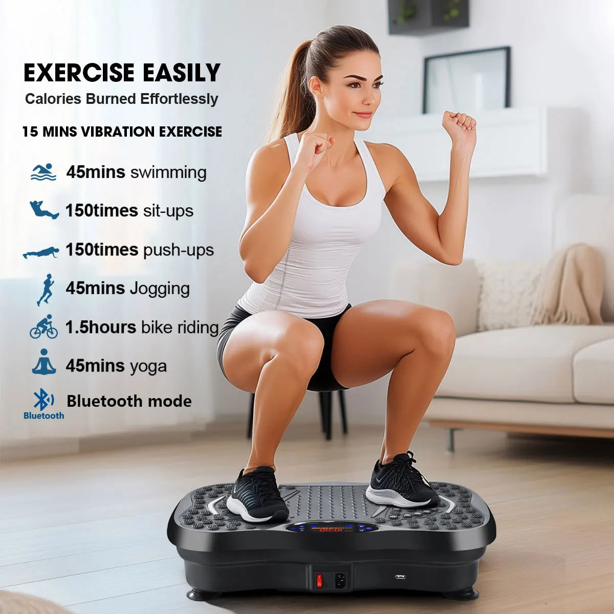 Whole Body Massager Machine with Resistance Bands & Remote Control for Fat Burning Weight Loss Home Fitness Workout Equipment
