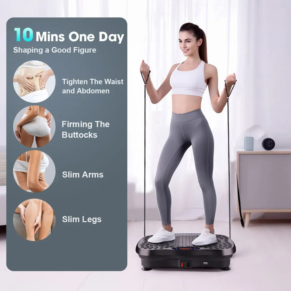 Whole Body Massager Machine with Resistance Bands & Remote Control for Fat Burning Weight Loss Home Fitness Workout Equipment