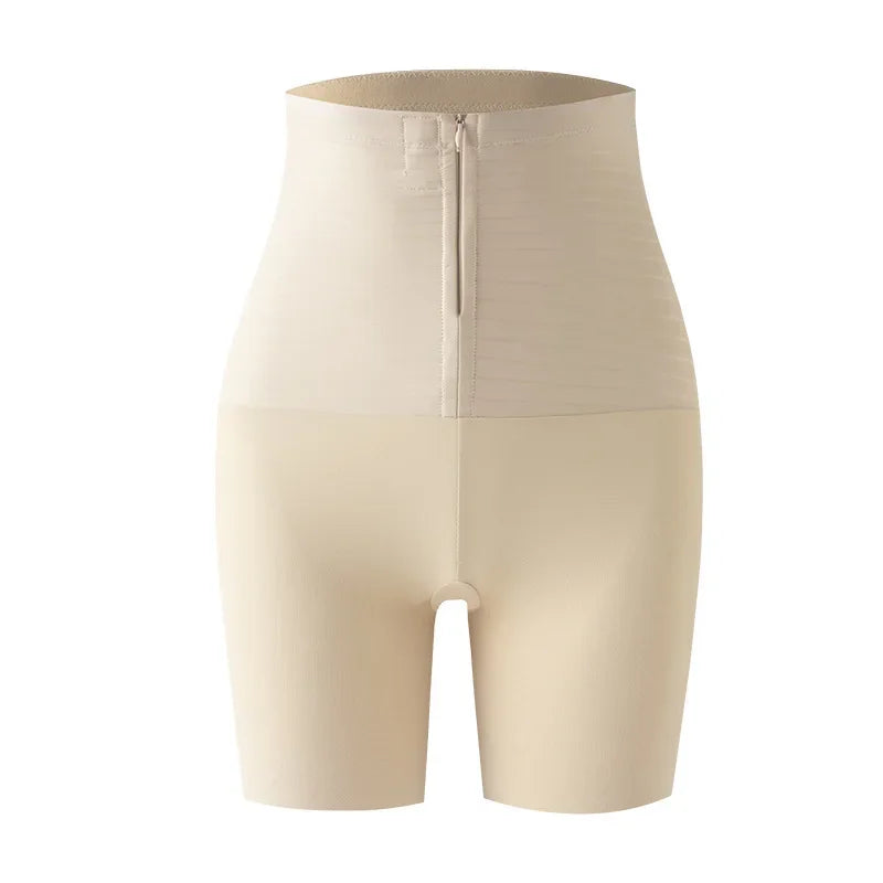 High-waisted Buttoned Zipper Hip-lifted Belly Pants Postpartum Contouring Show Slim Belly Tucking Tummy Boxer Panties Shapers